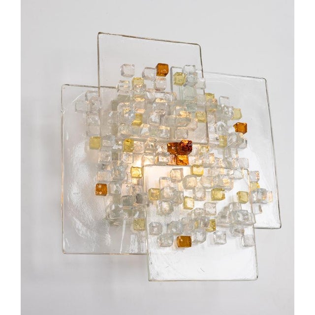 Mid-Century Brutalist Murano Glass Wall Sconce, Italy, 1970s For Sale - Image 11 of 16