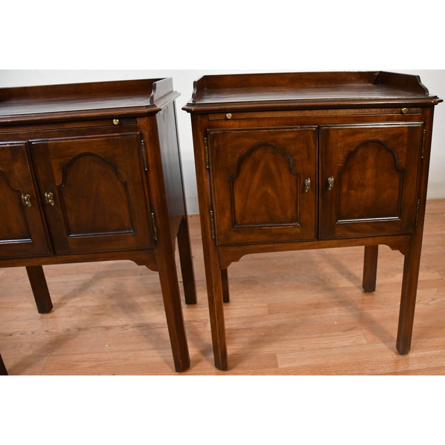 1950s Vintage Solid Walnut Pair of Nightstands / Bed Side Tables For Sale - Image 6 of 13