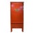 1980s' Asian Ming Style Red Lacquer Tall Cabinet For Sale