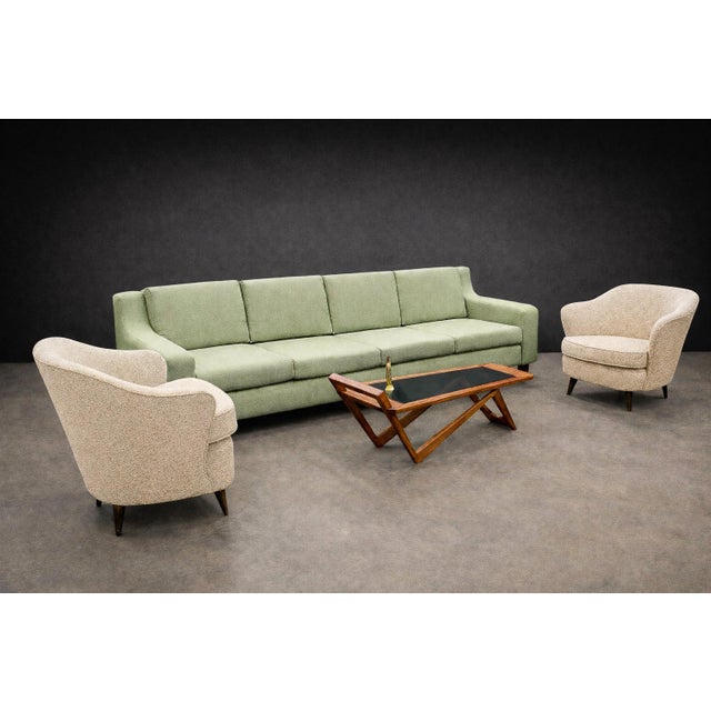 Wood Sergio Rodrigues “Caola” Sofa in Brazilian Rosewood and Green Fabric, 1960s - Lot 125 For Sale - Image 7 of 13