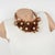 Italian Design Copper Acrylic Bib Necklace Flowers and Pearls For Sale - Image 4 of 13