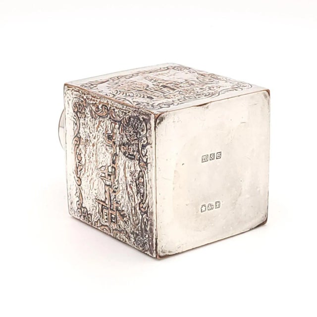 Silver Plate on Copper Tea Caddy, Dutch, Circa 1830 For Sale - Image 9 of 10