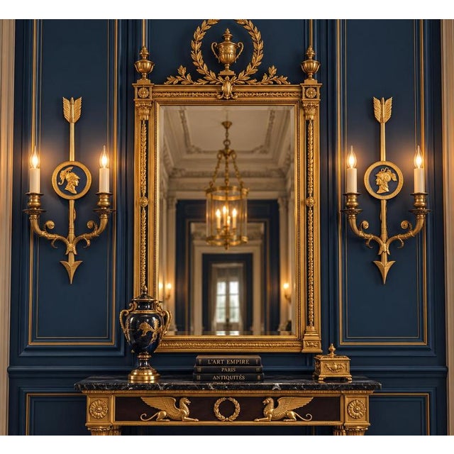 Neoclassical Bronze Two-Light Wall Sconces, 1880, Set of 2 For Sale - Image 11 of 12