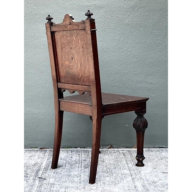 Vintage English Hall Chair With Dog Motif For Sale - Image 11 of 12