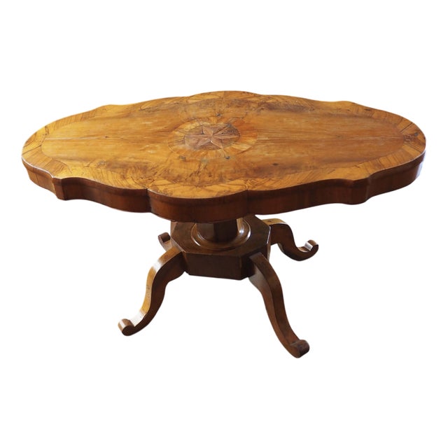 Antique Walnut Burl Coffee Table, 1800s For Sale