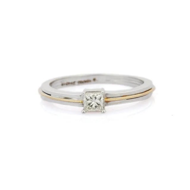 0.30 Ct Solitaire Diamond Unisex Engagement Ring in 18k White Gold Size 11 For Sale - Image 4 of 9