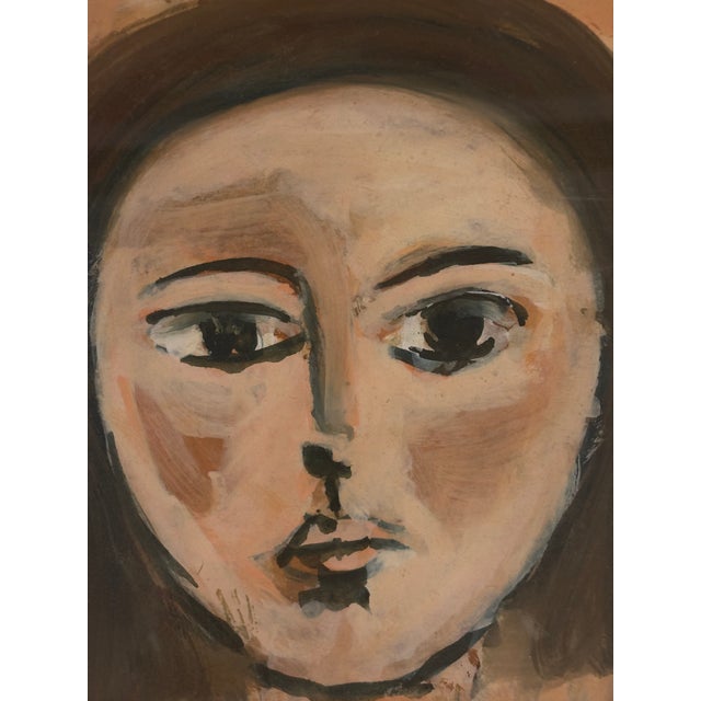 Mid-20th Century Framed French Parisian Female Portrait Painting For Sale In Little Rock - Image 6 of 16