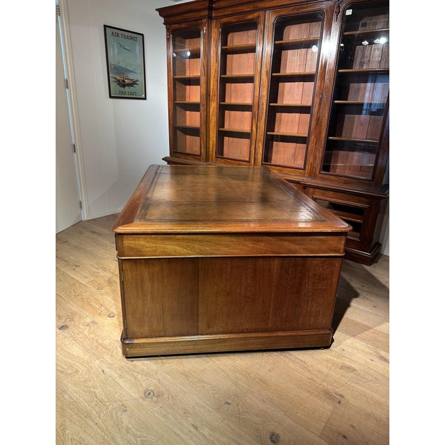 Large Victorian Partners Desk in Mahogany For Sale - Image 9 of 14
