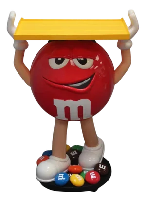 Plastic M&M Candy Company Mascot in Stand, 1990s