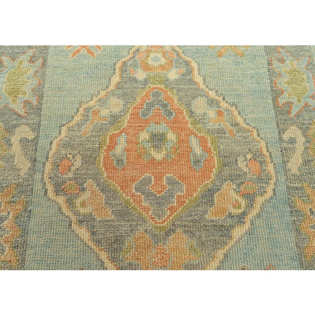 Turkish Oushak Rug 2'10" x 8'8" For Sale - Image 4 of 4