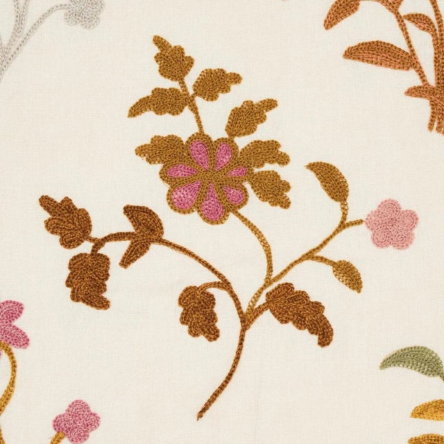 Contemporary Sample - Schumacher Raleigh Embroidery Fabric in Autumn For Sale - Image 3 of 4