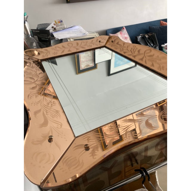 Rare Art Deco Nouveau Venetian Mirror For Sale - Image 4 of 8