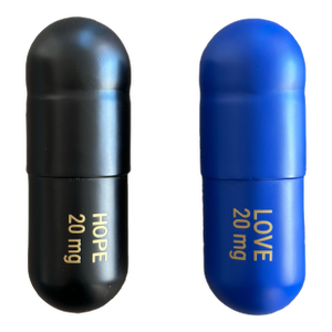 Ceramic Love & Hope Pills Wall Sculptures by Tal Nehoray, Pair