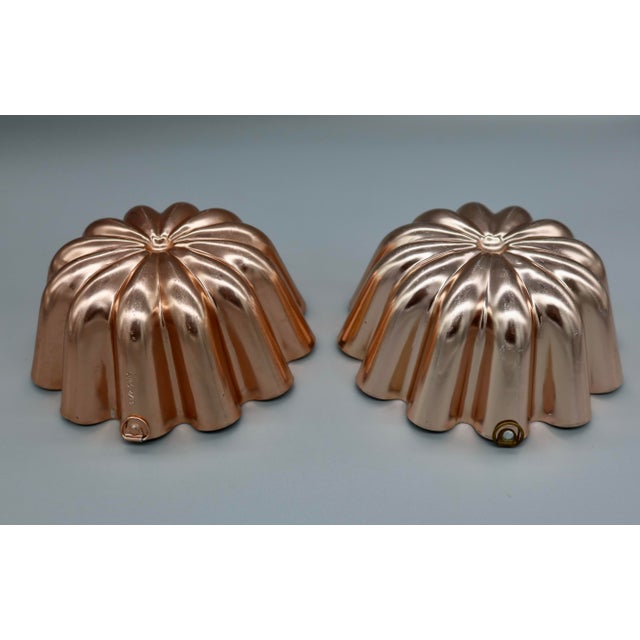 Vintage Copper Molds, Similar Pair — Scalloped Flower Design For Sale - Image 4 of 6