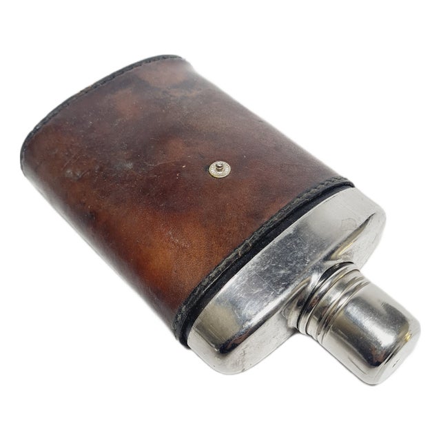Art Deco French Glass Flask, 1950s For Sale