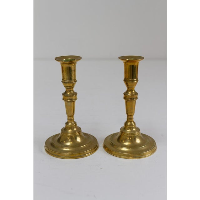 Metal Antique Baroque Danish Brass Candlesticks, Set of 6 For Sale - Image 7 of 18