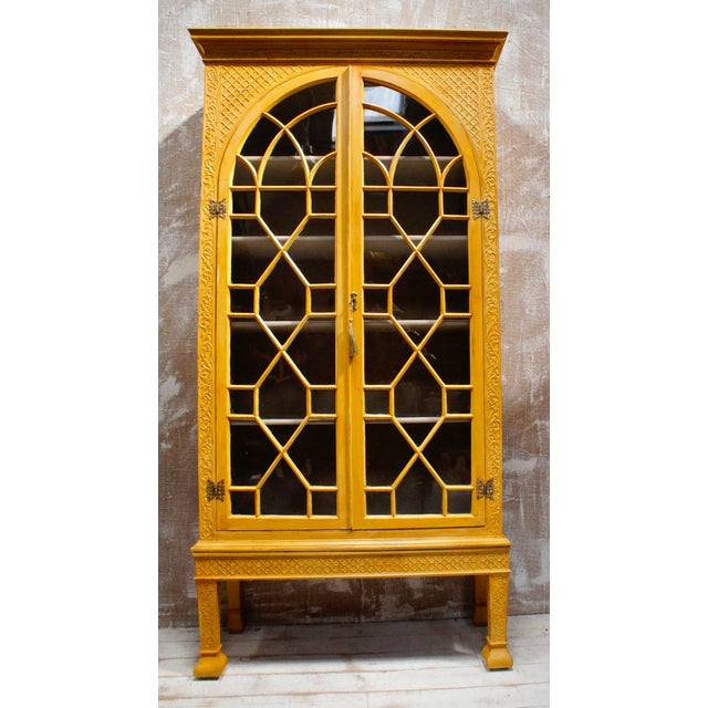 Regency Ochre Astral Glazed Display Cabinet, 1820 For Sale - Image 10 of 12