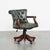 English Green Cowhide Chesterfield Desk Chair on Wheels For Sale - Image 15 of 15