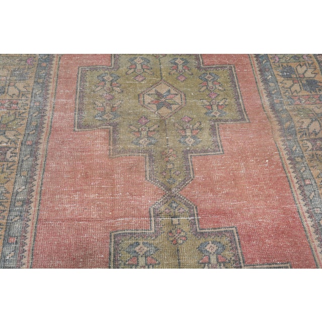 Vintage Turkish Anatolian Hand Knotted Wool Rug, 4'1x8'7 For Sale - Image 4 of 4