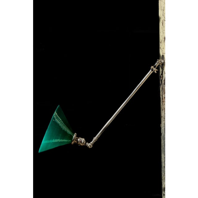 1920s Tafco Articulated Wall Lamp With Emeralite Shade For Sale - Image 10 of 10
