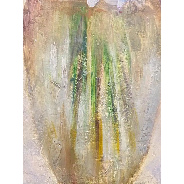 Large Still Life Oil on Canvas Painting of Flowers and Lavender Framed, Signed 1990s For Sale - Image 11 of 12