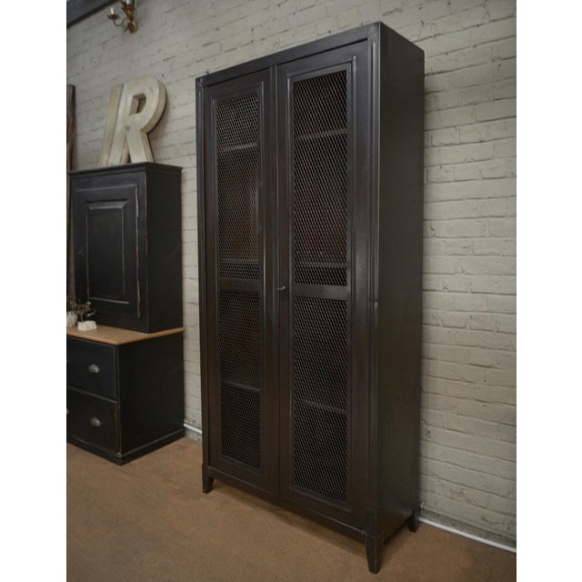 Mesh Cabinet with 2 Metal Doors from Tolix, 1950s For Sale - Image 12 of 15