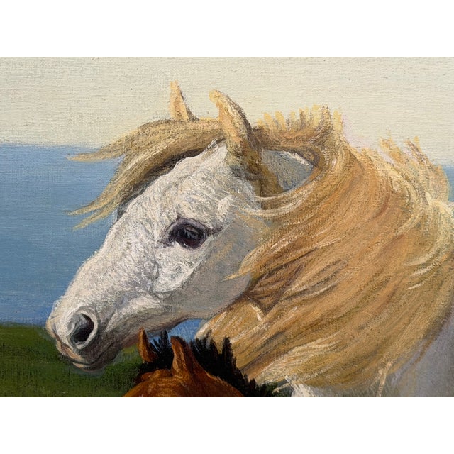 Gilt Framed Oil Painting Grey Mare and Chestnut Foal "Mother and Son" After Henry William Banks Davis Ra For Sale - Image 12 of 18
