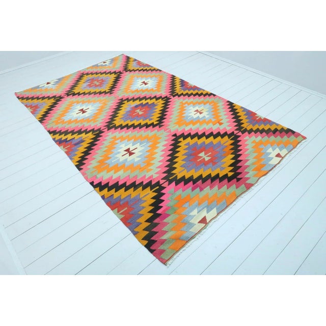 This beautiful rug from southern of Turkey Antalya Nomads Classic Kilim Rug. Handspun Pure Wool, dyed naturally, washed...