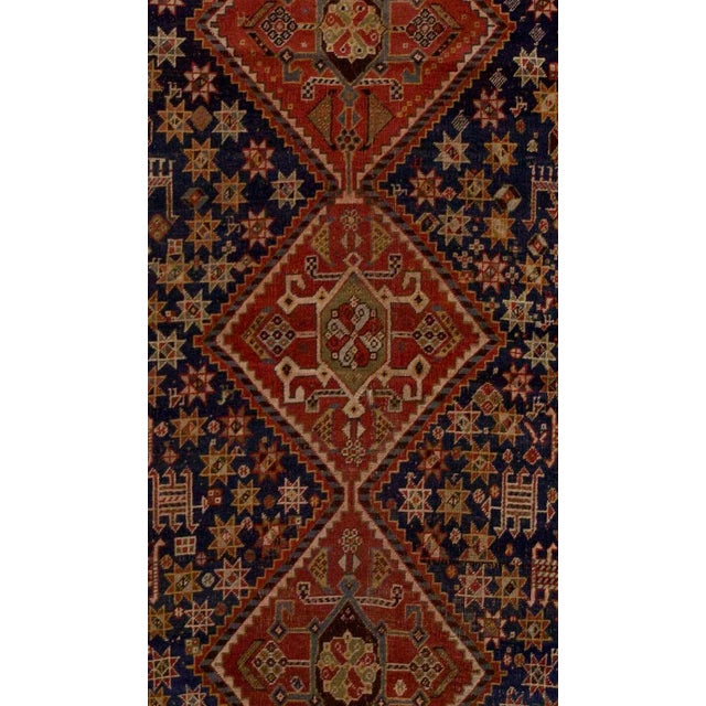 Late 19th Century Antique Persian Qashqai Rug 4’5" X 7’2" For Sale - Image 5 of 5