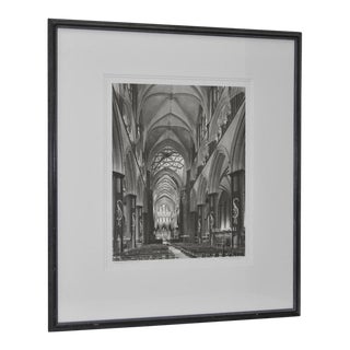 Salisbury Cathedral Interior B&W Photo by Askew For Sale
