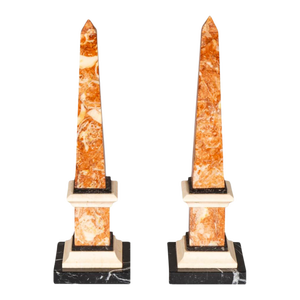Pair of Italian Grand Tour Marble Obelisks