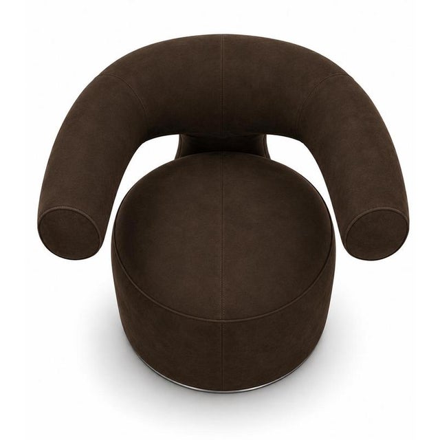 Not Yet Made - Made To Order HAHA Armchair in Suede Leather by Christophe Perichon For Sale - Image 5 of 17