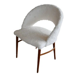 Frode Holm Vanity or Dressing Chair in Teak and Sheepskin, Denmark, 1950s For Sale