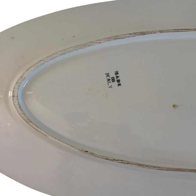 Mid 20th Century Large Italian Hand Painted Banana Leaf Ceramic Platter For Sale In Chicago - Image 6 of 6