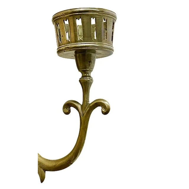 19th Century Brass Wall Candle Holders, Set of 2 For Sale - Image 9 of 12