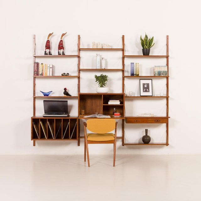 Mid-Century Modern PS System Shelving Unit with Vinyl Records Cabinet from Preben Sorensen, Randers, Denmark, 1960s For Sale - Image 3 of 18