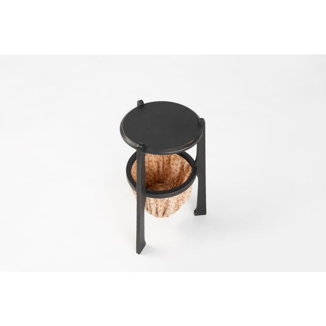 Art Nouveau Side Table in Blackened Wood with Storage Basket, Belgium, 1890s For Sale - Image 6 of 11