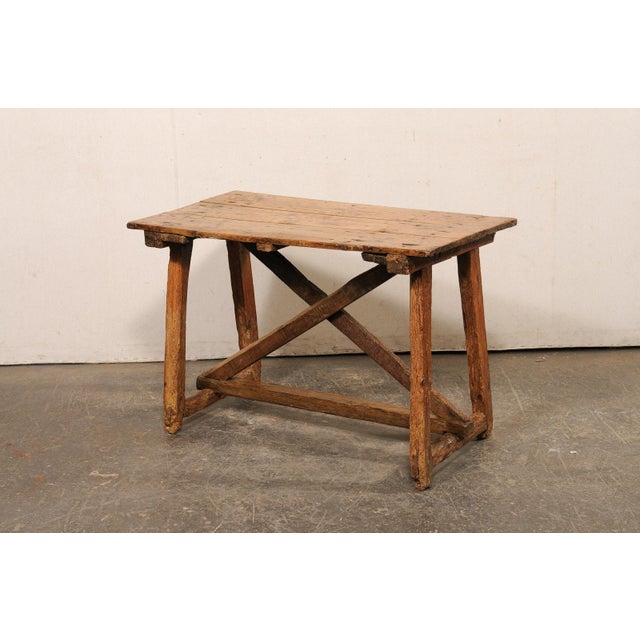 Wood 18th C. Rustic Spanish Table or Small Desk For Sale - Image 7 of 11