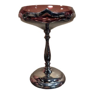 1930s Art Deco Farberware and Cambridge Glass Trivet For Sale