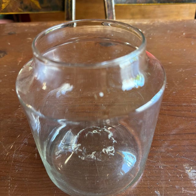 A Nice Antique Blown Glass Storage Container With Tin Lid, Circa 1850 For Sale - Image 6 of 15