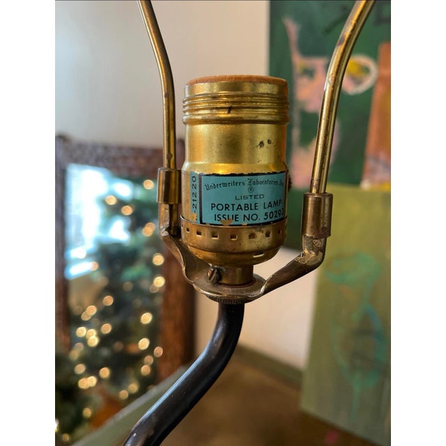 Vintageq Verdigris Asian Dancer Lamp For Sale - Image 10 of 11