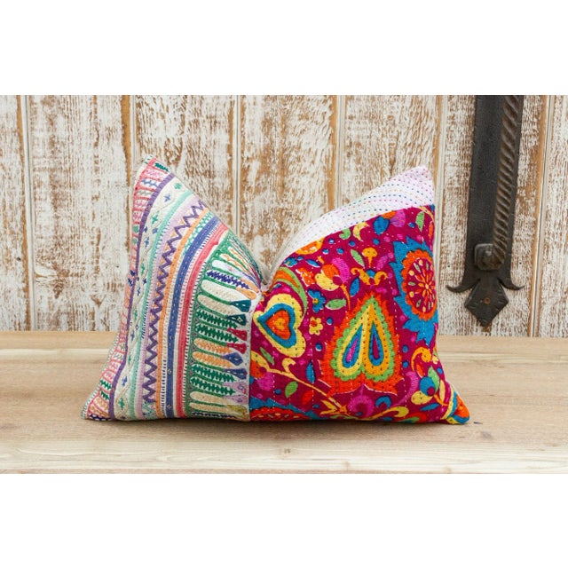 Daivika Antique Tribal Grain Sack Pillow For Sale - Image 4 of 10