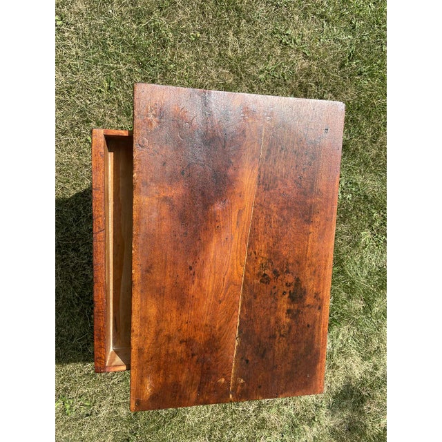 Brown Early 1800's Primitive Side Table With One Drawer, Square Nails For Sale - Image 8 of 16