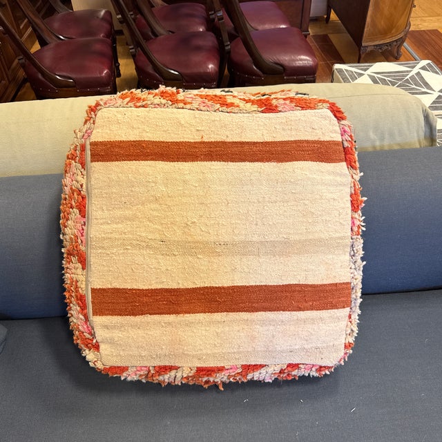 Textile Moroccan Style Handwoven Floor Pillow For Sale - Image 7 of 12