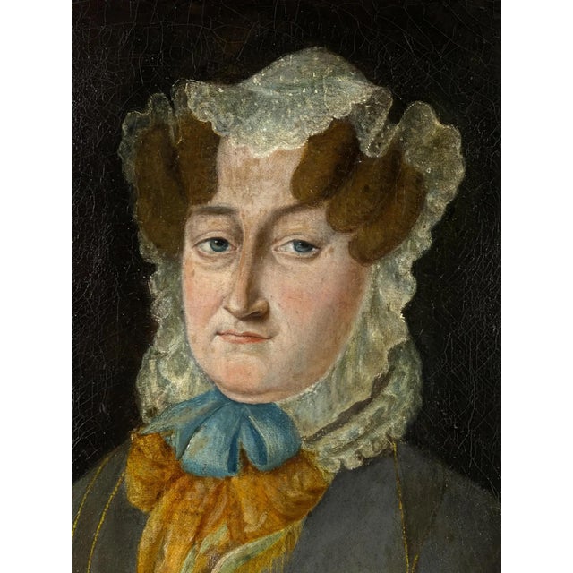 Unknown, Portrait of a Lady, 1800s, Oil on Canvas For Sale - Image 4 of 10