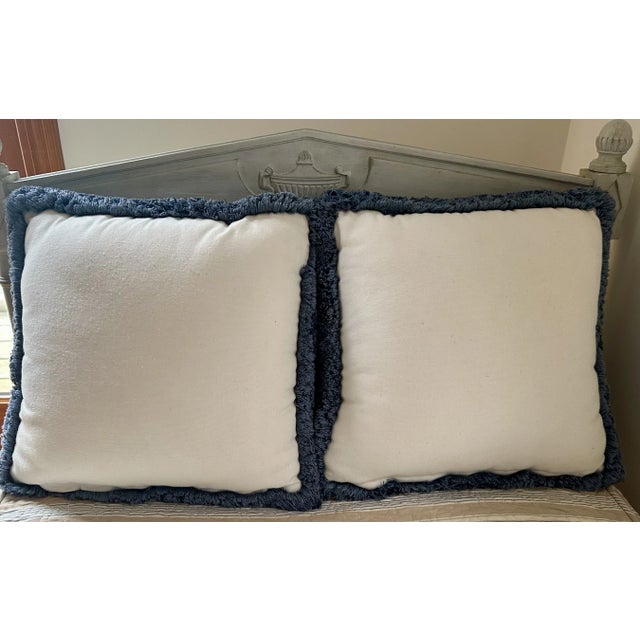 Textile Two Decorative Pillows With Dragon Flies and Fringe For Sale - Image 7 of 8