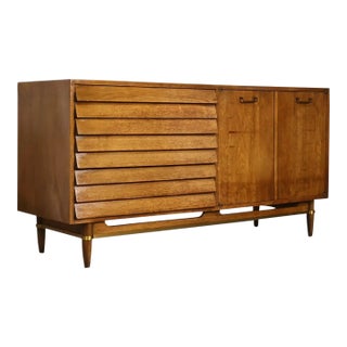 Merton Gershun American of Martinsville Dania Credenza | Vintage Mid Century Modern Walnut Sideboard For Sale