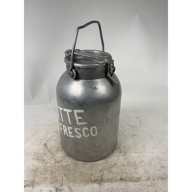 Antique Aluminum Fresh Milk Can, 1950s For Sale - Image 11 of 13