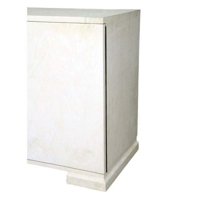 Paper Parchment-Covered Four-Door Sideboard in the Manner of Samuel Marx. u.s.a. 1940s For Sale - Image 7 of 7