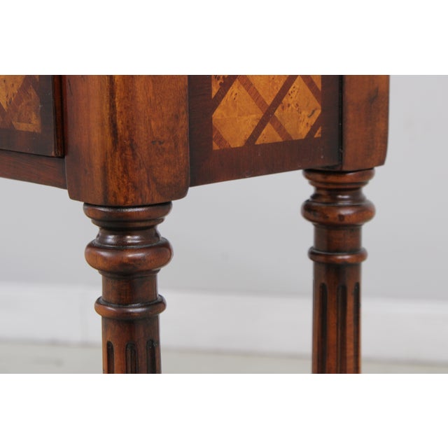 Brown Theodore Alexander Burl Lattice Parquetry Console Table For Sale - Image 8 of 15
